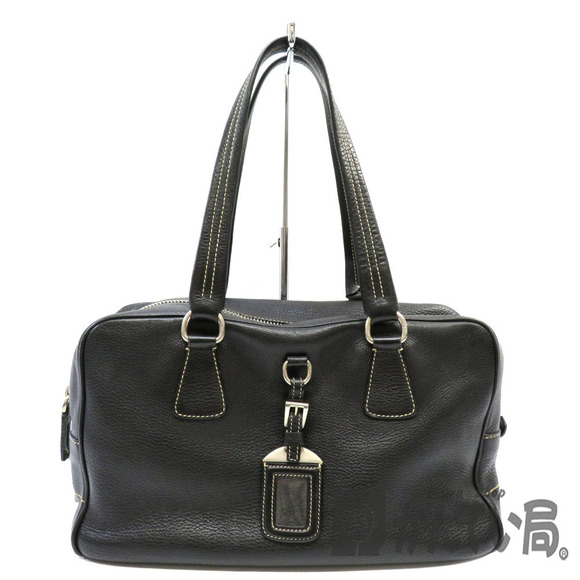 Prada Handbags - PRADA Tote Bag Black Boston Leather
